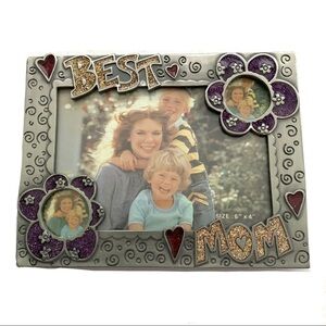 NWT Best Mom Metal Picture Frame Flowers Hearts Photo 4x6 Mother Gift Memory
